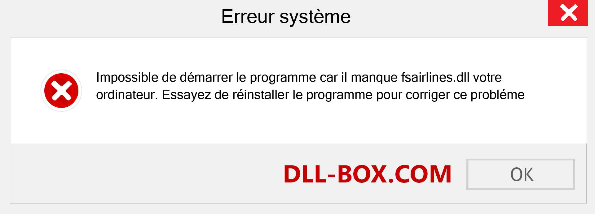 Le fichier fsairlines.dll est manquant ?. Télécharger pour Windows 7, 8, 10 - Correction de l'erreur manquante fsairlines dll sur Windows, photos, images